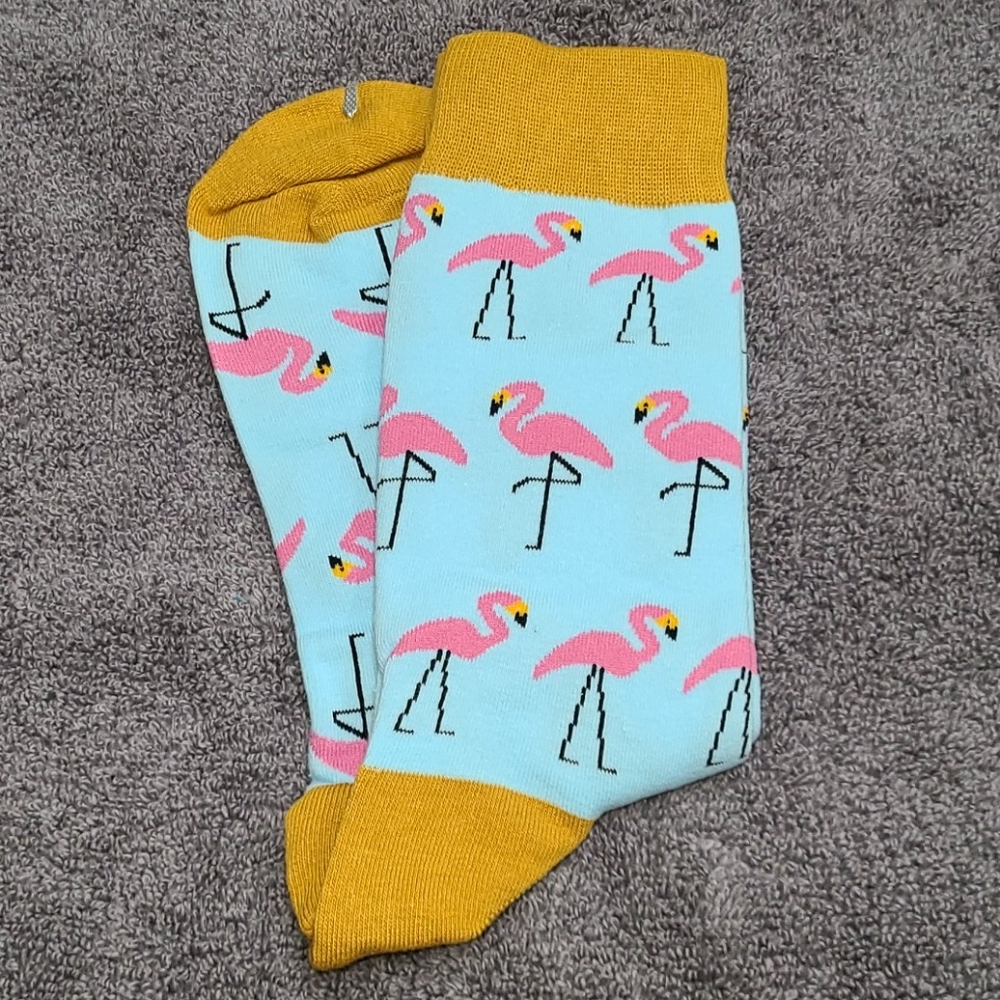 Pink flamingos! Gold toe socks